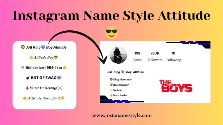 Boring Username? Try These Instagram Name Style Attitude Ideas😎 3 Instagram Name Style Attitude for boys and girls