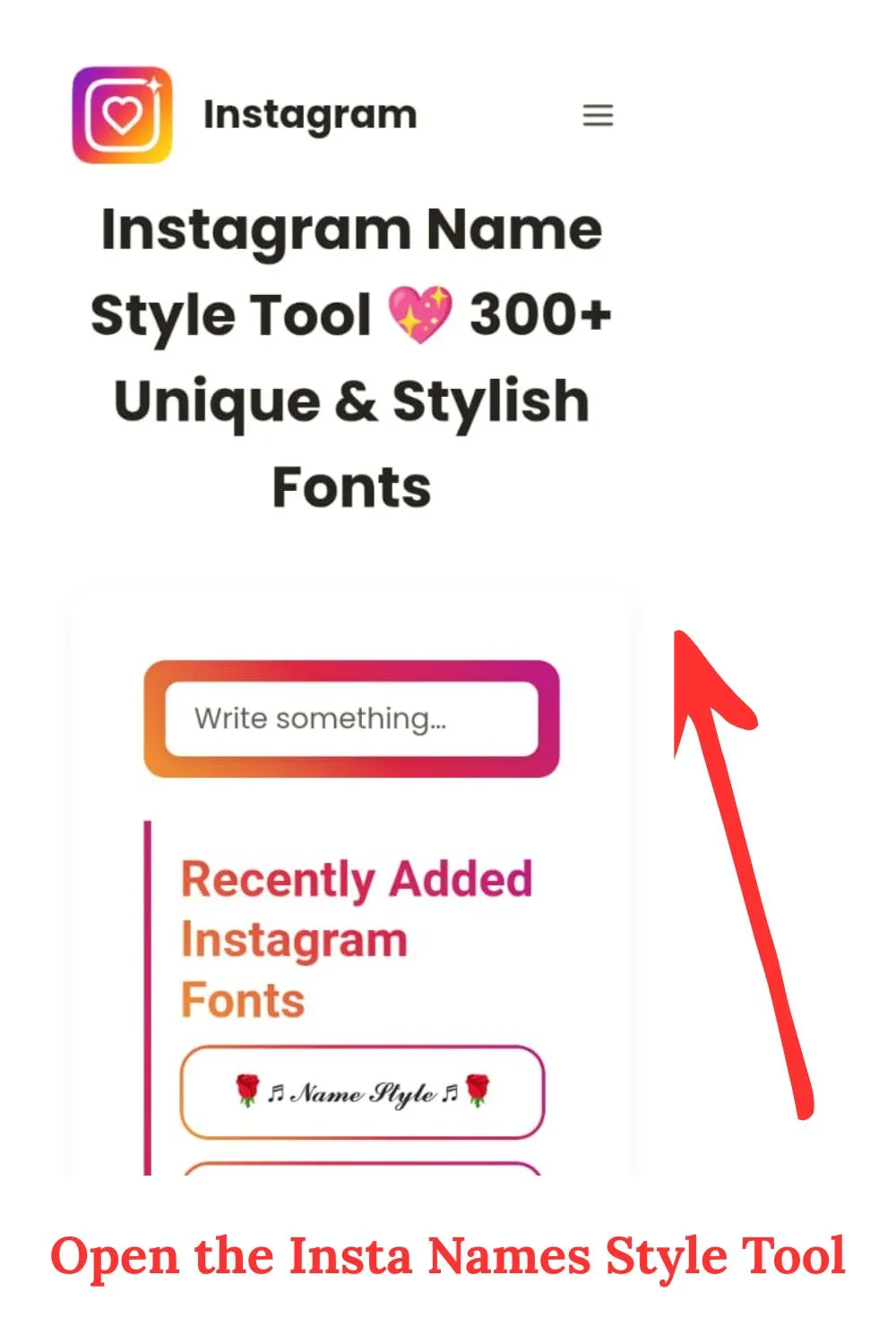 Instagram Name Style Tool 💖 300+ Unique & Stylish Fonts 1 Open the Insta Name Style Tool