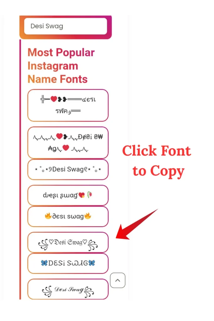Instagram Name Style Tool 💖 300+ Unique & Stylish Fonts 4 click-font-to-copy