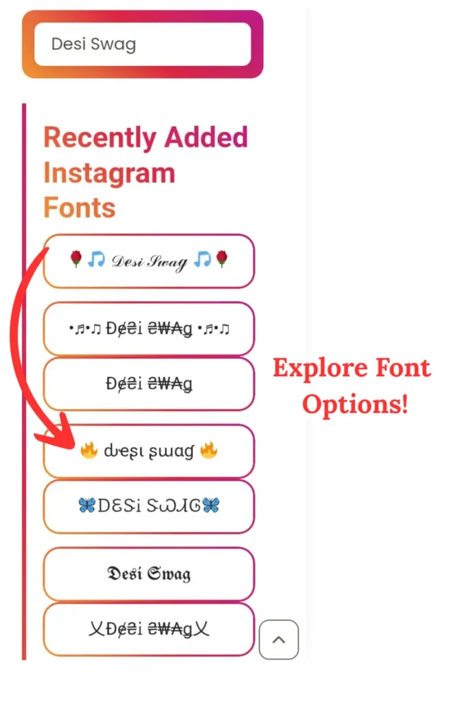 Instagram Name Style Tool 💖 300+ Unique & Stylish Fonts 3 explore-font-options