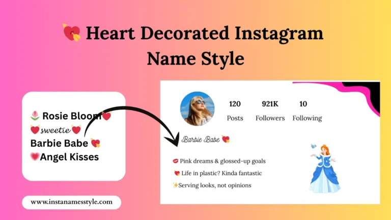 Heart Decorated Instagram Name Style