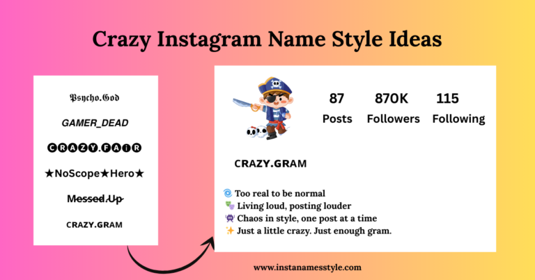Crazy Instagram Name style