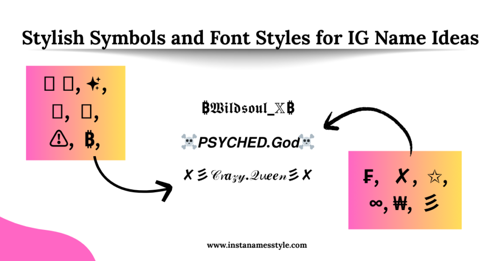 Stylish Symbols and Font Styles for IG Name Ideas