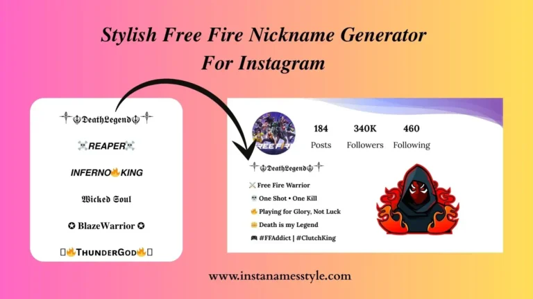 101+ Stylish Free Fire Nickname Generator For Instagram | The Guide You Need 🔥 4 free fire nickname generator for instagram