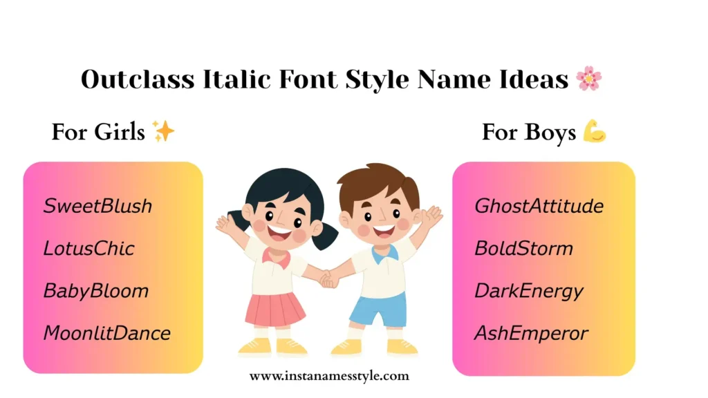 Outclass Ideas - Italic Font Style Name for Instagram