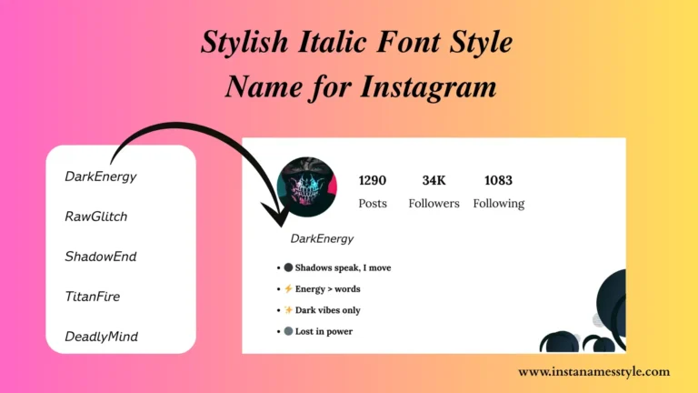 Stylish Italic Font Style Name for Instagram - featured image