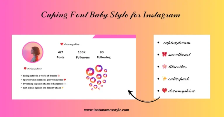 Preview of an aesthetic Instagram bio using Cursive and Baby Script Unicode fonts